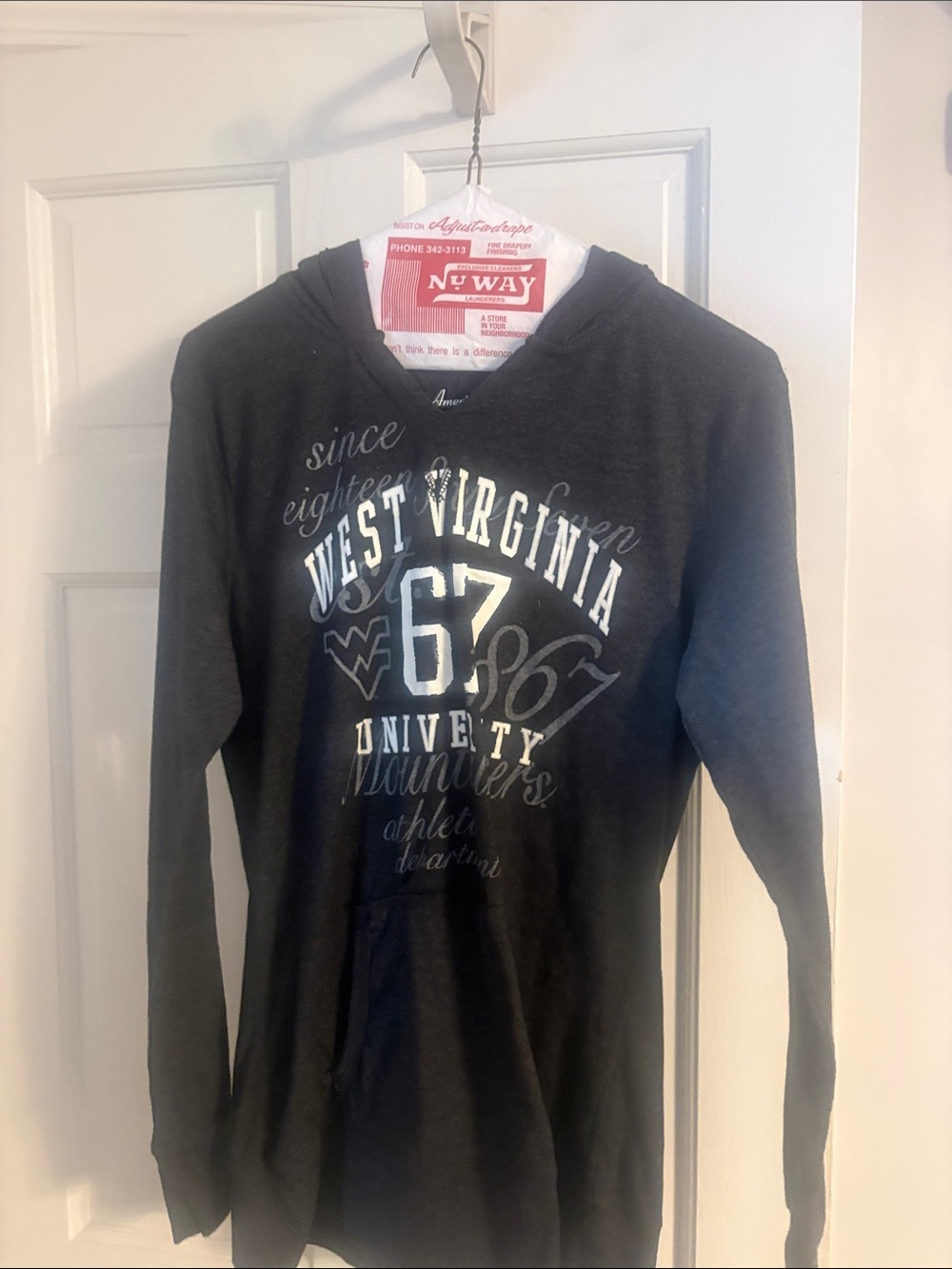 J. America Black West Virginia 67 University Hooded Sweatshirt